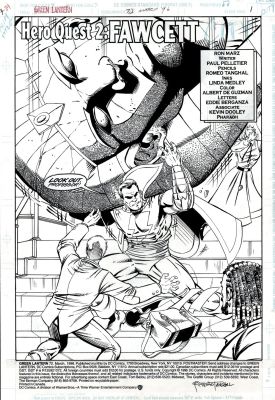 Paul Pelletier, Romeo Tanghal | Green Lantern #72 P 1 Splash (Captain Marvel Holds a Giant Statue Head Above Him!) 1995 | Romitaman
