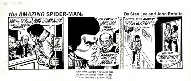 John Romita Sr. - Amazing Spider-Man Daily Strip (1St Run Strip! Romita Pencils & Inks! the Origin of the Prowler Storyline Here!) 11-24-1979
