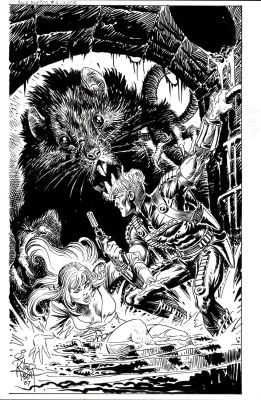 Joe Kubert | Jack Hunter #2 Cover & Large Kubert Hand Colored Cover Guide with Notes!) 1987 | Romitaman