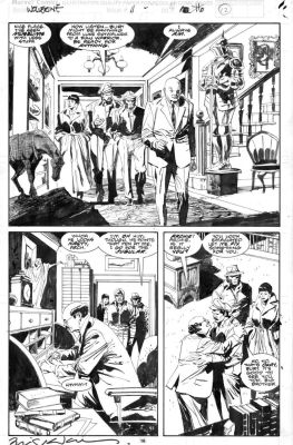 Bill Sienkiewicz | Buscema, John / Bill Sienkiewicz - Wolverine #11 Pg 16, Half-Splash Wolvie As Patch / Jessica Drew 1989 | Cool Lines Art