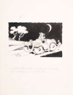 Gervy, Yves Desdemaines-Hugon ( 1908 - 1998 ) | " L’automobiliste " - Encre de chine pour une petite… | Stanley’s Auction