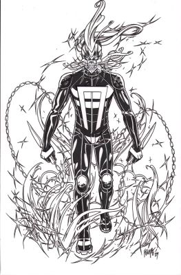 Felipe Smith | Robbie Reyes Ghost Rider Full Figure Commission - By Character Creator - Signed - 2024 | Anthony’s Comic Book Art