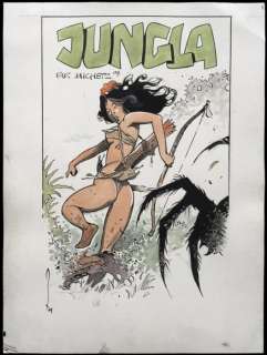 Michetz - Dessin original en couleur - Hommage Ã  Jungla - (2009) | Catawiki