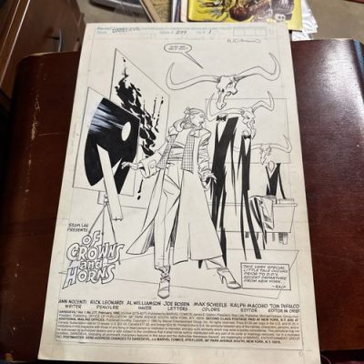 Rick Leonardi Original Comic Art Al Williamson inks Daredevil 277 Splash Signed