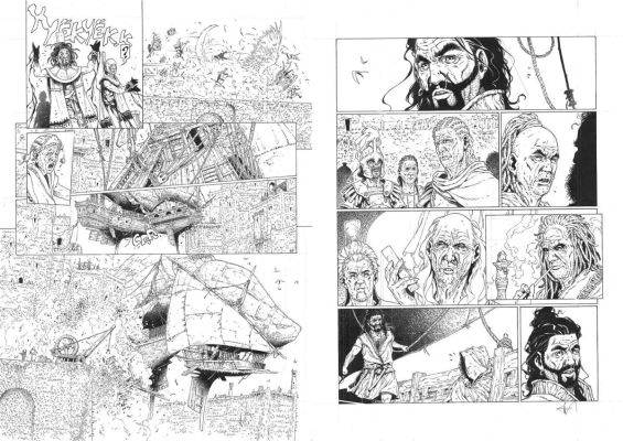 Pellet Philippe | Diptyque Planches Originales 45 et 46 du tome 1 Sheïd Le piège de Mafate | Galerie Napoléon