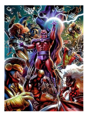 Felipe Massafera - Greatest Painting By Massafera! Magneto: Master of Magnetism Published Giclee, Poster, & Statue Box! (Magneto, Wolverine, Marvel Girl, Cyclops, Storm, Colossus, Rogue, Beast!)