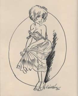 Walthéry, François - Dessin original - Natacha en drapé | Catawiki