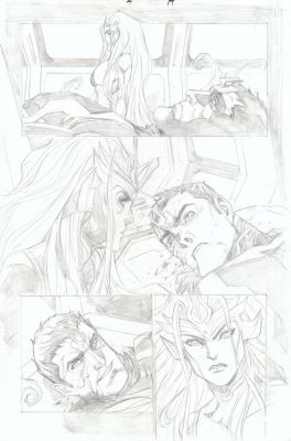 John Timms | Inhumans Attilan Rising #4 P 14 (Nice Action with Sexy Babe Panel Drawn on Back Also!) 2015 | Romitaman