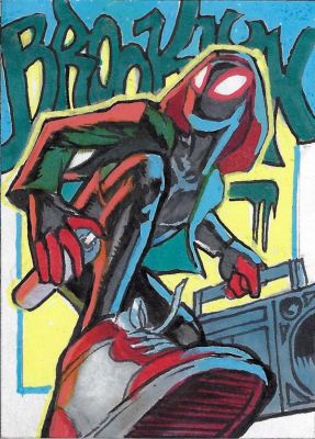 Aniekan Udofia | Sketch Card - Miles Morales Spider-Man Brooklyn Marvel | TDArt
