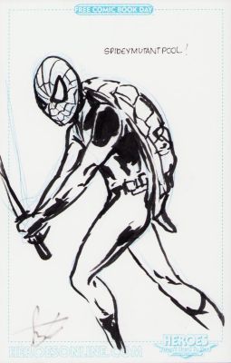 Unknown Artist? | Spider-Man Mutant Pool Ink Commission - Signed | Anthony’s Comic Book Art