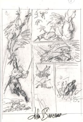 John Buscema | Savage Sword of Conan #222 P 11 (11 X 17 Inch Bronze Age Prelim) | Romitaman
