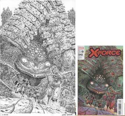 Stokoe, James - X-Force #42 Cover, a Mutated Beast Attacks X-Men / X-23 Deadpool 2023 | Cool Lines Art