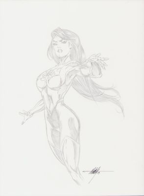 M.C. Wyman | Jade Dc Comics Pencil Art Commission - Signed 2013 | Anthony’s Comic Book Art