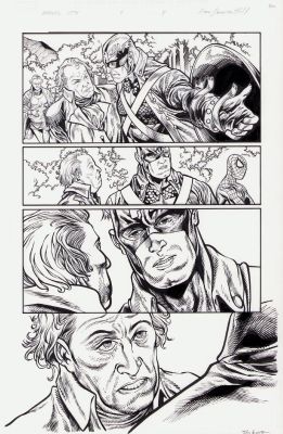 Jay Leisten | Marvel 1776 #5 Pg. 4 - Interior Page Spider-Man + Captain America + George Washington - Signed | Anthony’s Comic Book Art