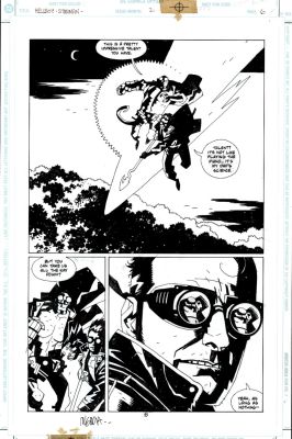 Mike Mignola | Batman / Hellboy / Starman #2 P 6! 2/3 Splash (Hellboy & Starman in Every Panel with Great Detail!) 1998 | Romitaman