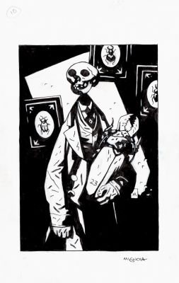 Mike Mignola | The Amazing Screw-on Head & Other Curious Objects Published Pen & Ink Pinup | Romitaman