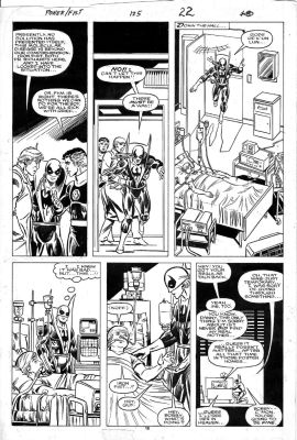 Mark Bright | Bright, Mark - Powerman & Iron Fist #125 Pg 18, Iron Fist in Hospital - Death? of Iron Fist Issue | Cool Lines Art