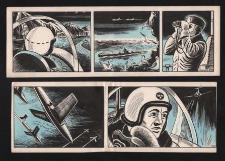 Sprenger, Henk - 2 Original strips - Piloot Storm - [1950s] | Catawiki