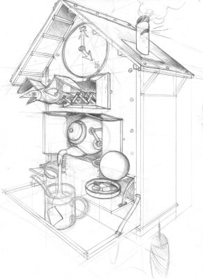 Sokal Benoît | SYBERIA Illustrations de crÃ©ation Coucou mÃ©canique Steiner | Galerie Napoléon