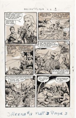 Matt Baker | Baker, Matt - Jumbo Comics #75 Large Pg 2, Sheena & "Bettie Page" 1945 | Cool Lines Art