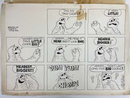 Sesame Street Cookie Monster Animation Storyboard with Writing and Notes | misc / divers