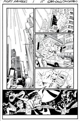 Greg Land Jay Leisten | Mighty Avengers #1 P 15 (Dr Strange Battling!) 2013 | Romitaman