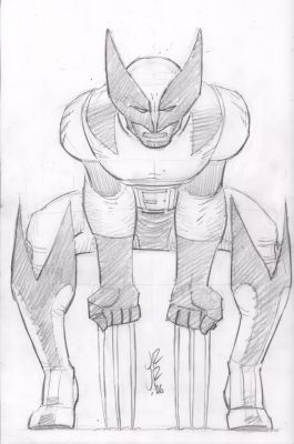 John Romita Jr. | Wolverine Claws Out Full Figure Pencil Commission - Signed - 2026 | Anthony’s Comic Book Art