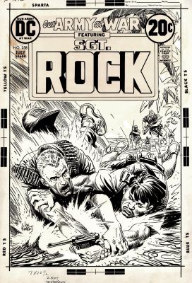Joe Kubert | Our Army At War #258 Cover (Awesome Large Sgt. Rock Battles in Hand To Hand Combat in the Pacific) 1973 | Romitaman