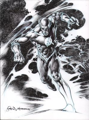 Rudy Nebres | The Flash Full Figure Detailed Running Commission - Signed | Anthony’s Comic Book Art