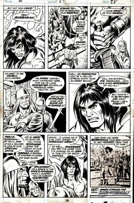 Ernie Chan John Buscema | Conan the Barbarian #29 P 28 (First Year Jb Conan Action Pg with Conan Drawn in 5 Great Panels!) 1973 | Romitaman