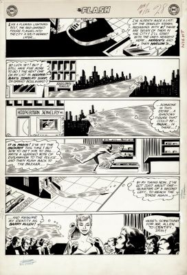 Carmine Infantino, Joe Giella | The Flash #136 P 8 (Great Action Page with the Flash in Every Panel Running After the Villain Named Pagin!) Large Art - 1962 | Romitaman