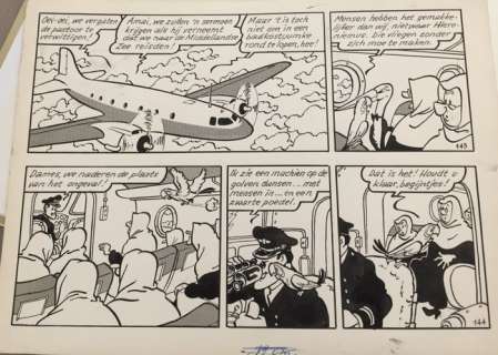 Nys, Jef - Original page - Jommeke - De ooievaar van Begonia + Deluxe hardcover - (1961 / 2003) | Catawiki