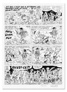 Lambil (Willy Lambillotte) | LAMBIL LES TUNIQUES BLEUES. BRONCO BENNY Planche n°37 Ã  l’encre&hellip | Coutau Bégarie