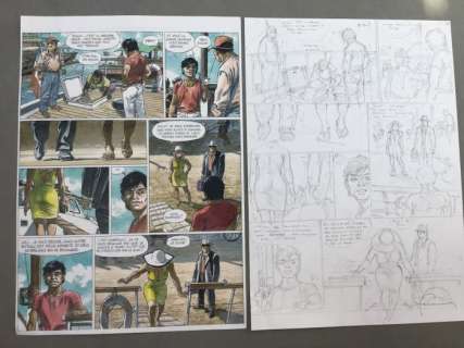 Hermann - Planche originale crayonnés - Bernard Prince T. 18. Menace Sur le Fleuve  - (2010) | Catawiki