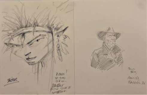 lot 49 - Nicolas Barral + Thiery Ségur - 2 dessins sur papier libre…