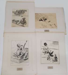 4 Original Pen Ink Drawings by Web Brown Ole May Noel Sickles Gene Elderman Vintage Charles Howard | Hess Fine Auctions
