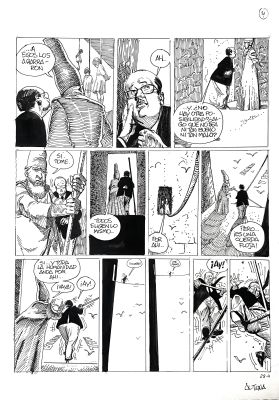 Horacio Altuna | Original page for "Las puertitas del Sr. Lopez". Cm.- 25,5x36,5. Ink. Signed. Code 2085. | Segni e Disegni