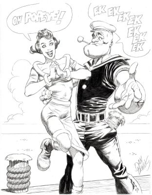 Dan Lawlis | Popeye And Olive Oyl Drawn Live on the Graybeards Studio Youtube Show. | ComicArtFans Classifieds