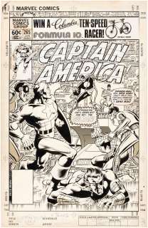 "CAPTAIN AMERICA" #265 MIKE ZECK COMIC COVER ORIGINAL ART FEATURING SPIDER-MAN & NICK FURY. | Hake’s
