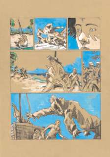 Sophie Ladame | LA VIE RÊVÉE D’UN PAPILLON planche 40, signée aquarelles et encres sur kraft, 35x53 cm | A la marge