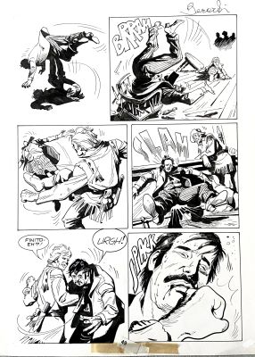 Ivo Milazzo | Original page for Ken Parker n. 2. Cm. 30x41. Ink. Signed by Giancarlo Berardi. Code 2159. | Segni e Disegni