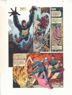 Aaron Lopresti, John Kalisz - national comics #1 p. 2 color guide art - flash jay garrick and mister terrific action - 1999