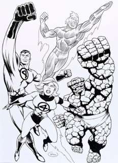 Mitton, Jean-Yves (1... | LES 4 FANTASTIQUES. Illustration originale à l’encre... | Coutau Bégarie