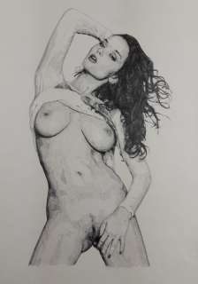 J. Misioteu - original illustration Pin-Up - original illustration | Catawiki