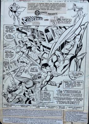 Jose Luis Garcia-Lopez, Frank McLaughlin | Jose Luis Garcia-Lopez - Dc Comics Presents #41 Page 1 Splash Superman Joker | ComicArtFans Classifieds