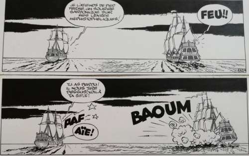 Remacle, Marcel - Planche originale (p.32) - Le Vieux Nick et Barbe-Noire T.10 - Le Trois-mÃ¢ts fantôme - (1967) | Catawiki