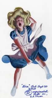 Steve Rude | Alice in Wonderland Falling Up Study | Steve Rude