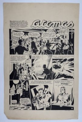Atomas #1 1st App Atomas Original Comic Art by Auguste Liquois 1947 Golden Age | eBay Europe (Buy It Now)