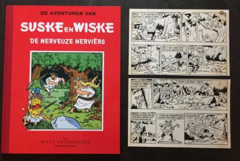 Suske en Wiske 51  - Originele pagina (p.33) - De nerveuze Nerviërs - met luxe groot formaat hardcover - (1963/2016) | Catawiki