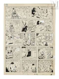 Cuvillier, Maurice Octave... | Planche originale de Sylvain et Sylvette parue initialement... | Maison Good